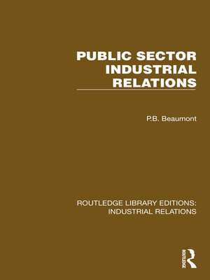 cover image of Public Sector Industrial Relations